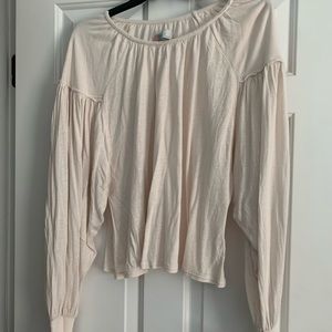 Free People Cotton Balloon Sleeve LS Shirt